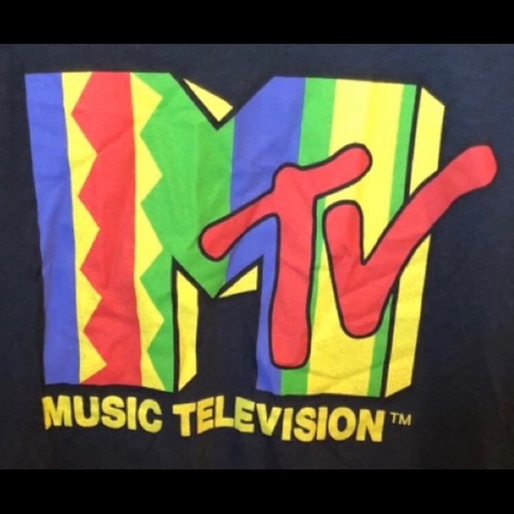 Navy Medium MTV Music Television shirt 📺 80s